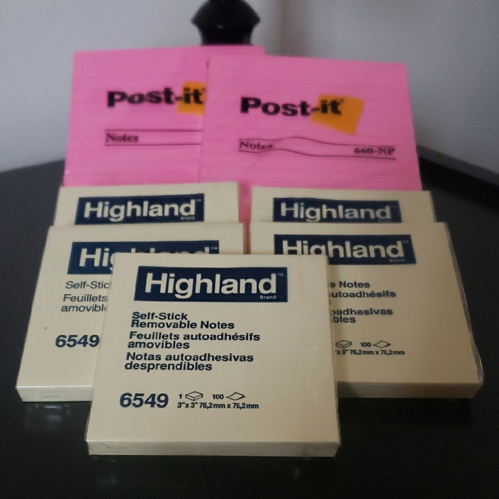 New Packages of Highland and Post-it Self-Stick Notes